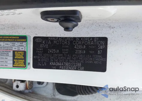 2011 Kia Optima Ex from USA, damaged, VIN KNAGN4A79B5172288